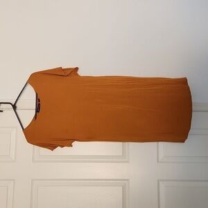 Something Navy Orange Fall Midi Dress. Sz Small